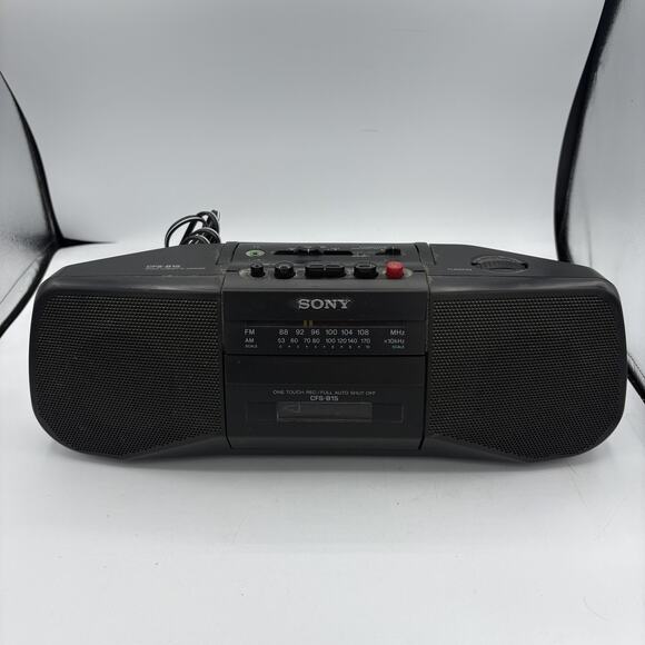 Vintage Sony CFS-B15 Radio Cassette Recorder Boombox Black FM AM Tape Player - Picture 1 of 15